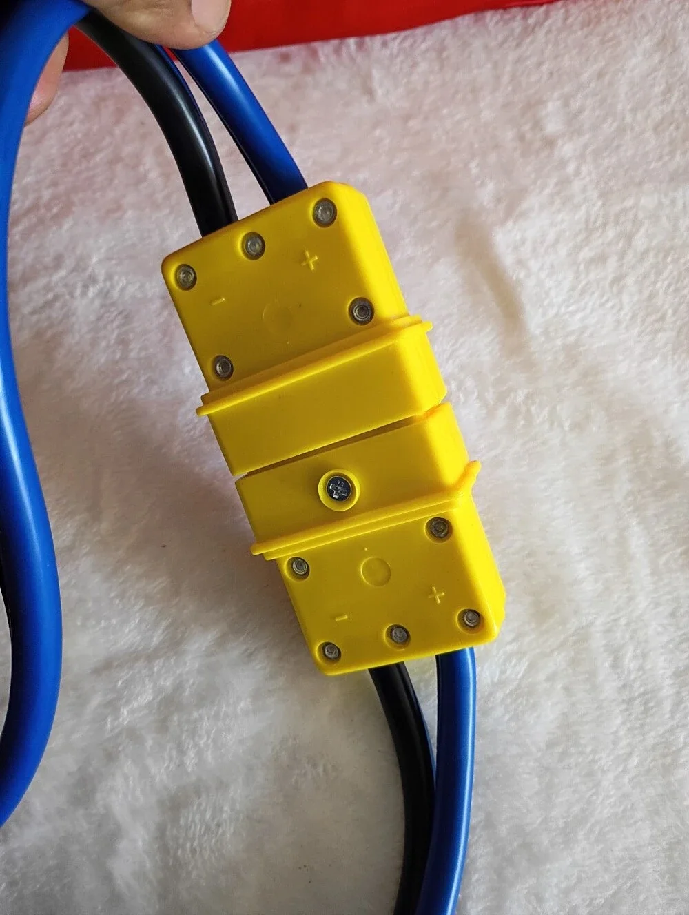 Universal Blue and Black Heavy-Duty Jump Starter Cables with Yellow Connector